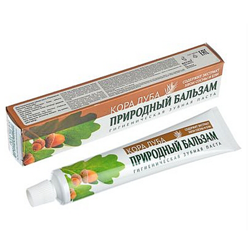 Зубная паста  Природный бальзам Кора дуба 90г кор (М)/48/