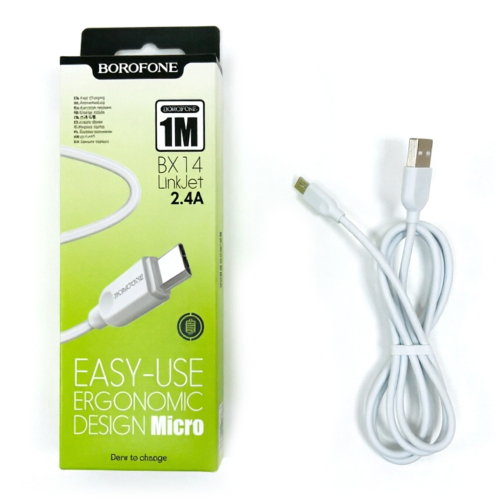 Кабель Borofone Micro USB BX14, 1.0м, 2,4А/1/