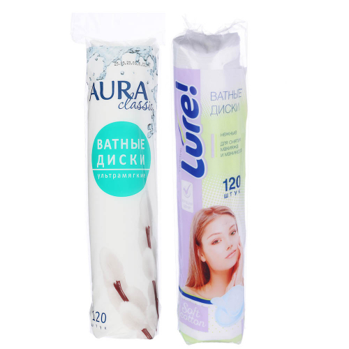 Ватные диски LURE/AURA 120шт/35/
