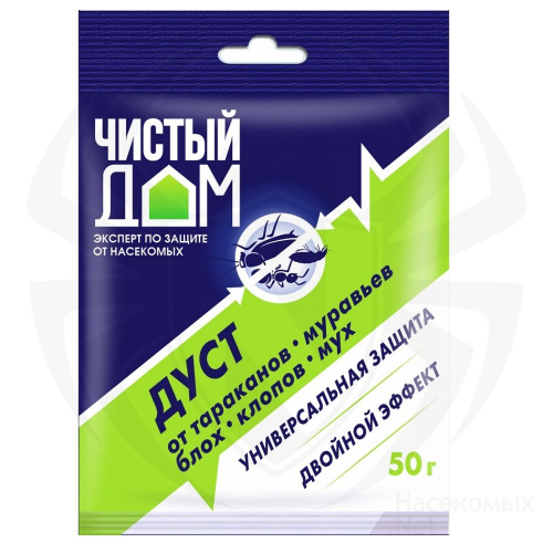 Средство ДУСТ "Чистый дом " от тарак, блох, клопов 50г/50/