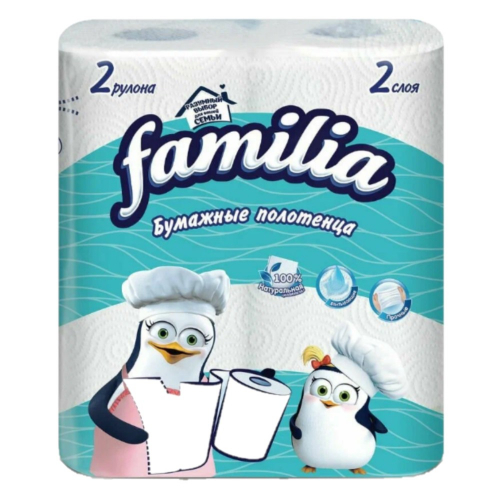 Полотенца бумажные "FAMILIA" 2сл 2шт Classic/16/