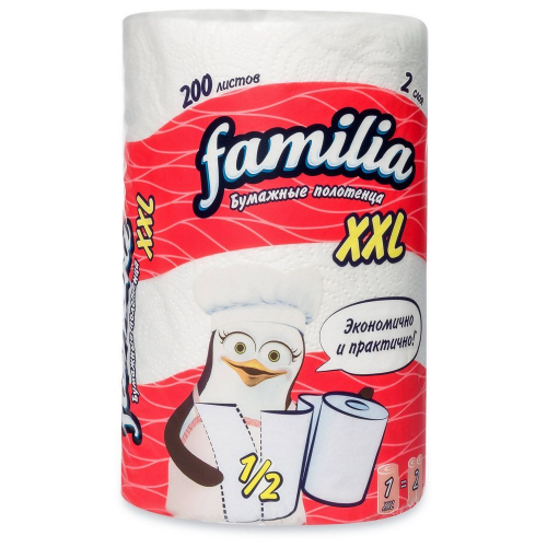 Полотенца бумажные "FAMILIA" 2сл 1шт XXL /18/