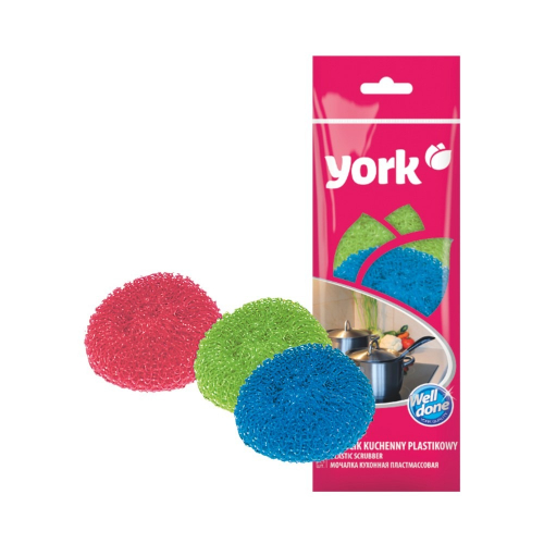 Губка для посуды пластик. "YORK" 3шт. /100/10/