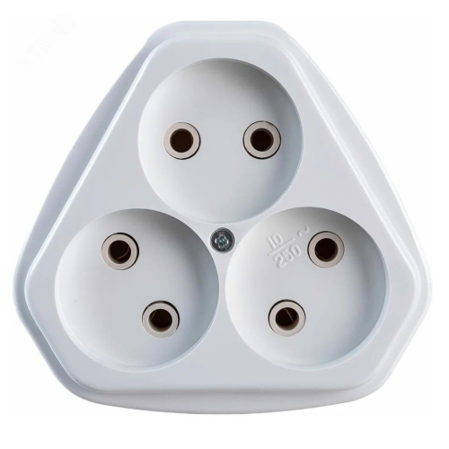 Розетка 3-местная, Кунцево, 10А, белый,РА-10-387/10/