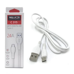 Кабель Walker Micro USB C315 2.4А, бел.