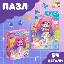 Игрушка ПАЗЛЫ 54 дет.картон. "Кавайная девчонка"/8/