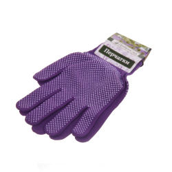Перчатки нейлоновые 8 размер "ДоброСад", фиолетовые/5/